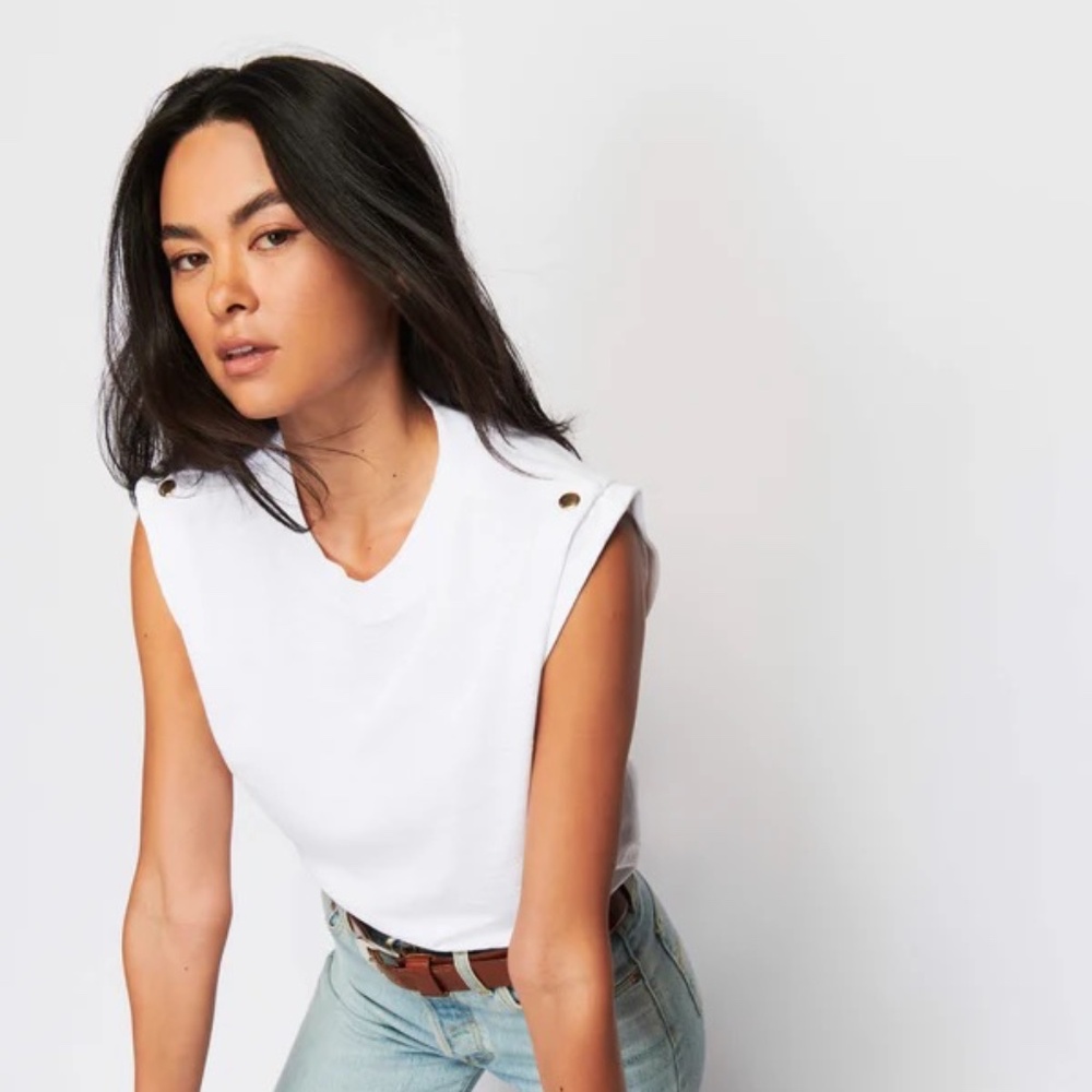 NATION LTD Marina Muscle Tee Optic White XS